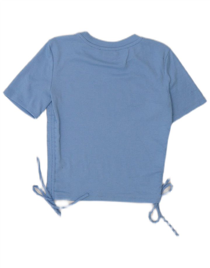 Zara Mujer Crop Camiseta Top UK 10 Small Azul