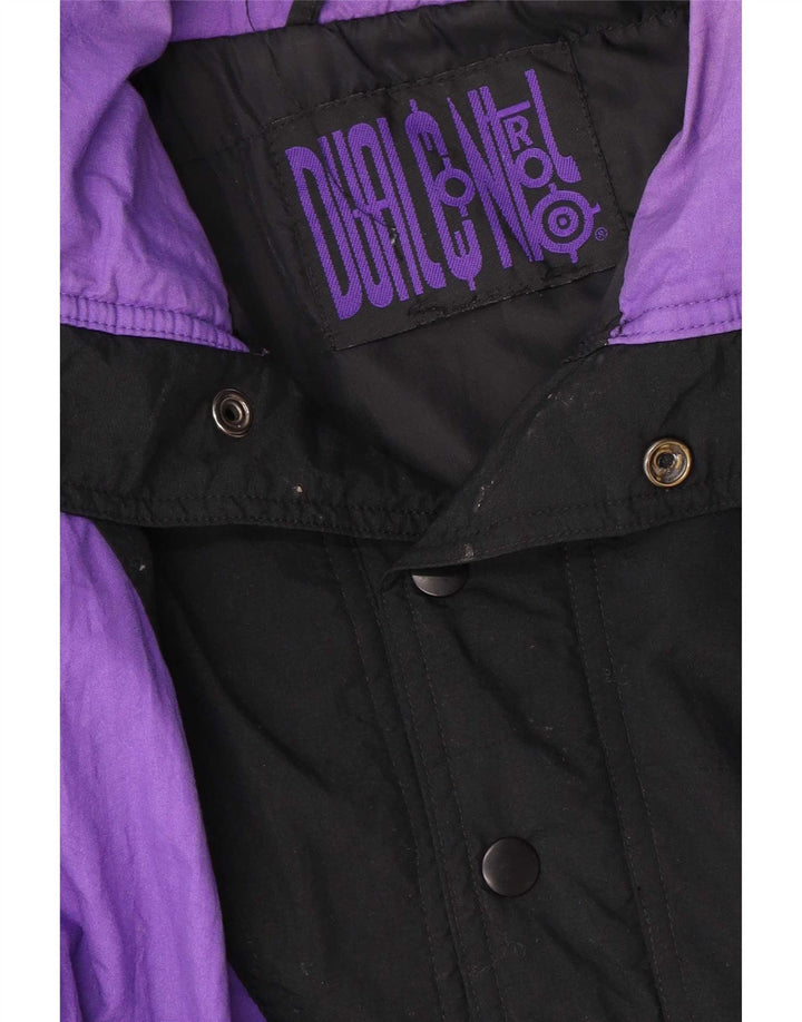 Vintage hombres Anorak chaqueta Reino Unido 40 gran bloque de color púrpura