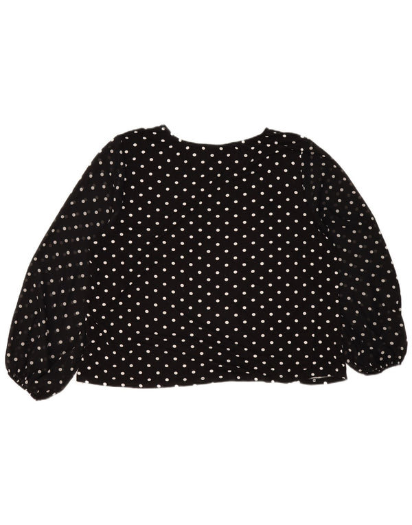 Marks & Spencer Blusa de manga larga autógrafo para mujer UK 44 Medium Black