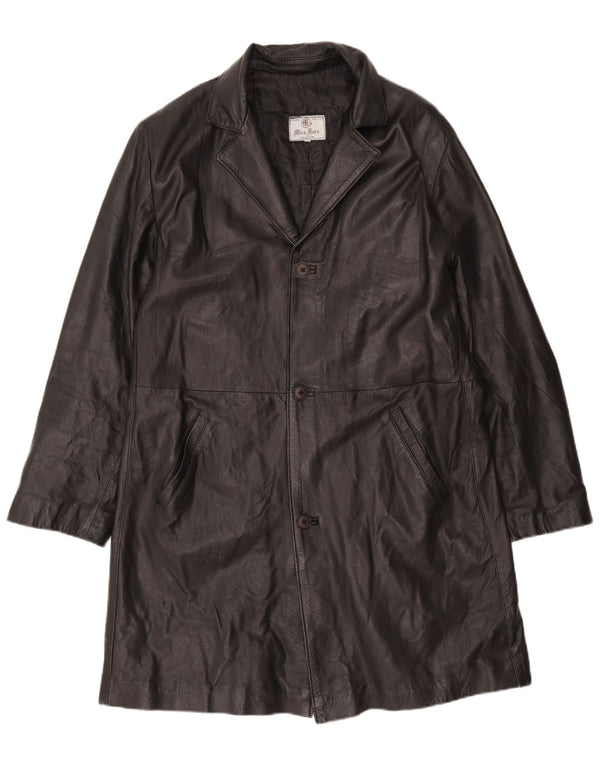 Mira Furs Abrigo de cuero para hombre IT 54 2XL Cuero negro