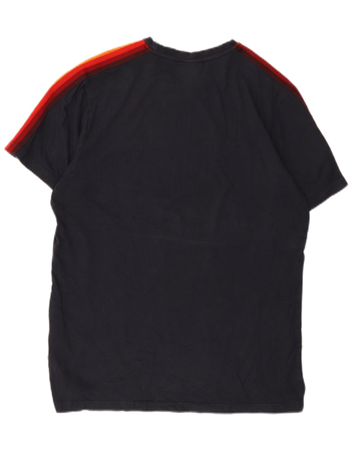 Ellesse Hombre Camiseta Top Medium Azul Marino Colorblock Algodón