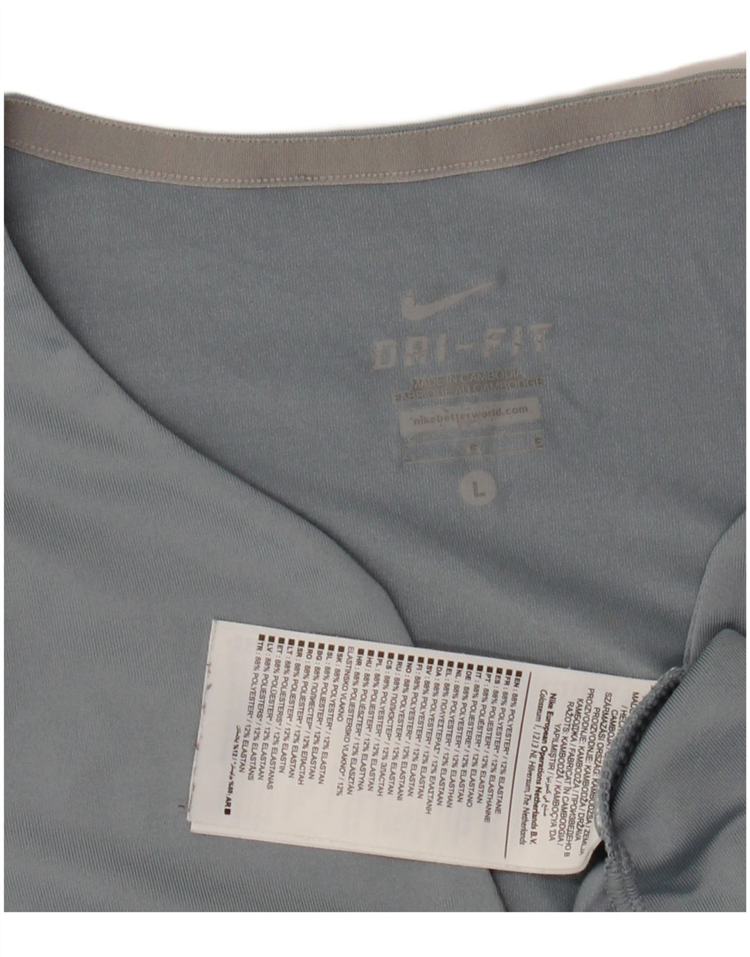 NIKE Camiseta Dri Fit para Mujer UK 40 Grande Poliéster Azul