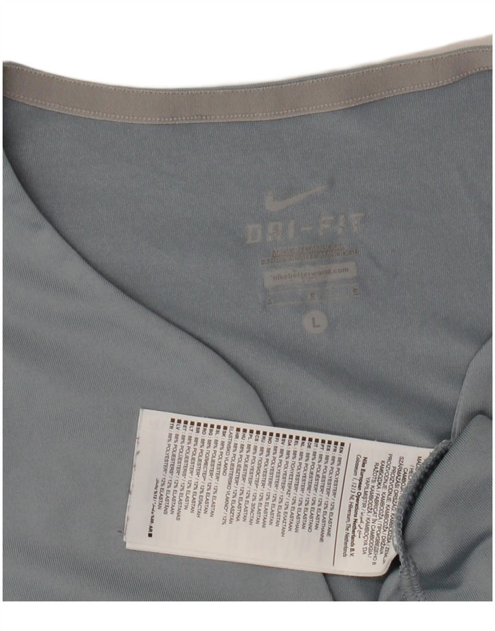 NIKE Camiseta Dri Fit para Mujer UK 40 Grande Poliéster Azul