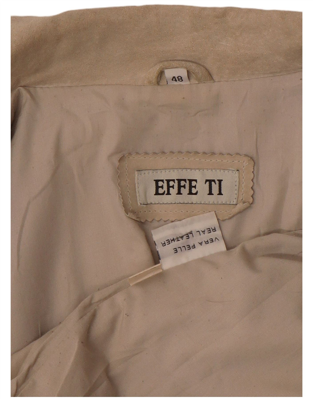 Chaqueta de ante vintage para mujer IT 48 XL Cuero beige