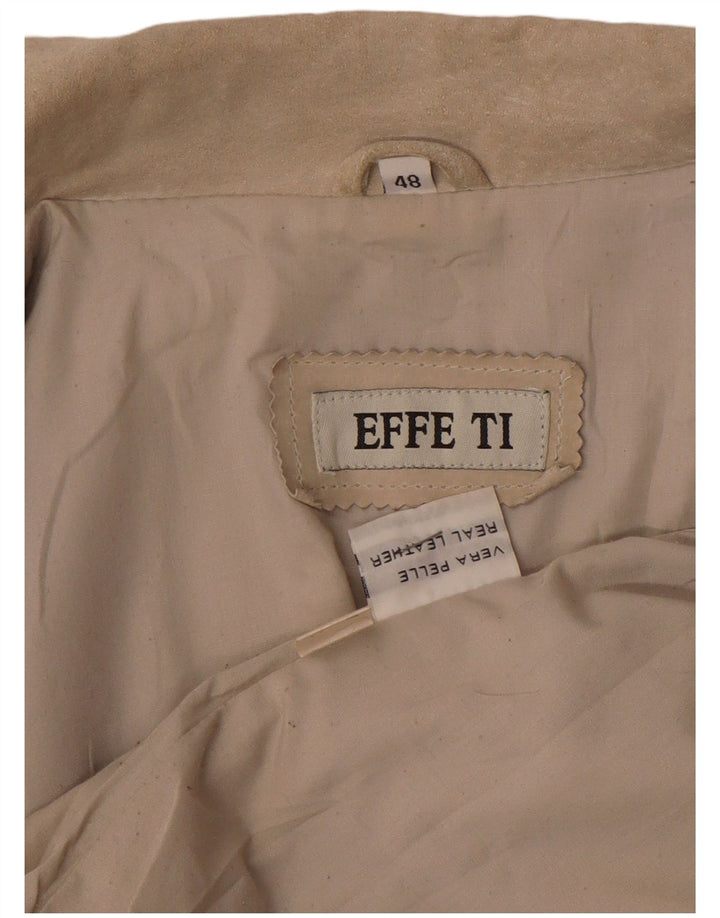 Chaqueta de ante vintage para mujer IT 48 XL Cuero beige