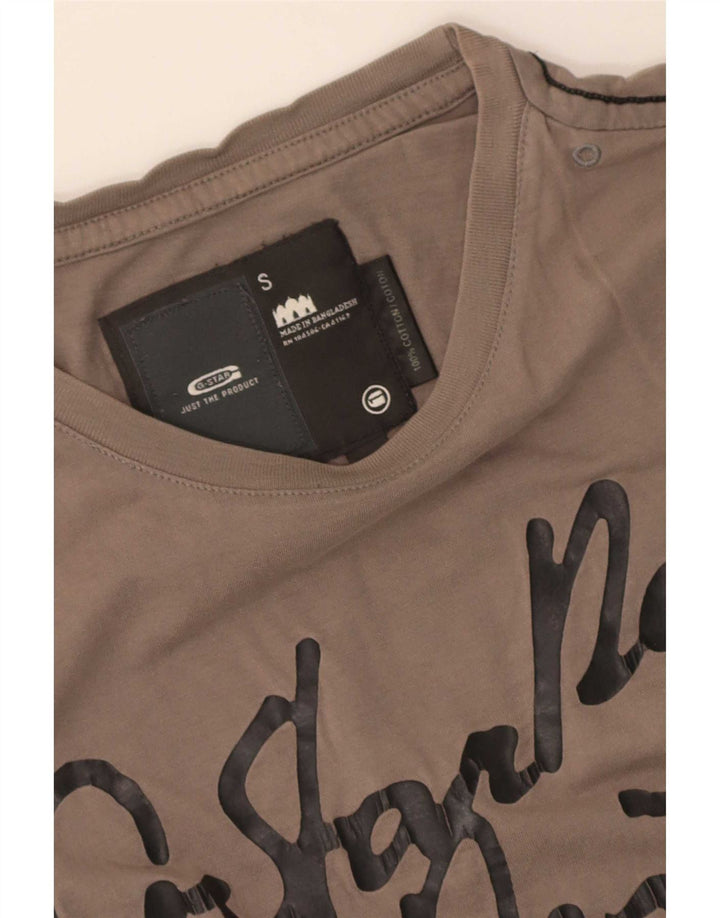 G-Star Hombre Camiseta Gráfica Top Small Marrón Algodón