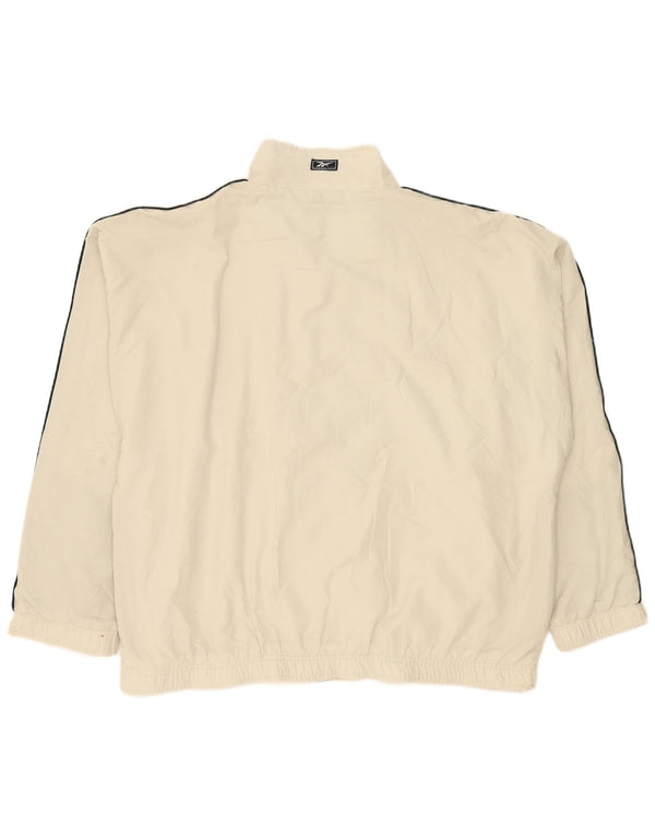 Reebok - Chaqueta de chándal para hombre, talla 2XL, poliéster blanco