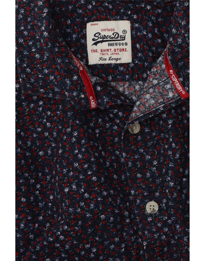 Camisa SUPERDRY para hombre grande azul marino floral