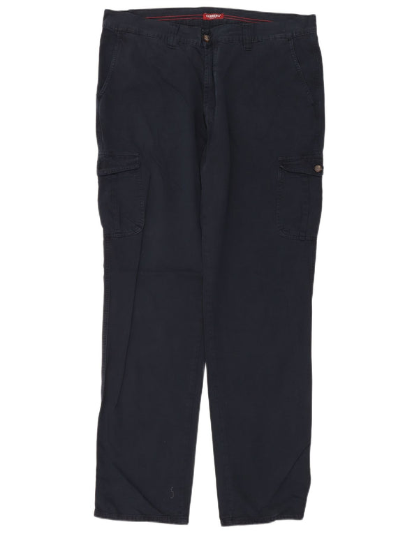 Carrera Mens Straight Regular Cargo Trousers W38 L34 Navy Blue Cotton