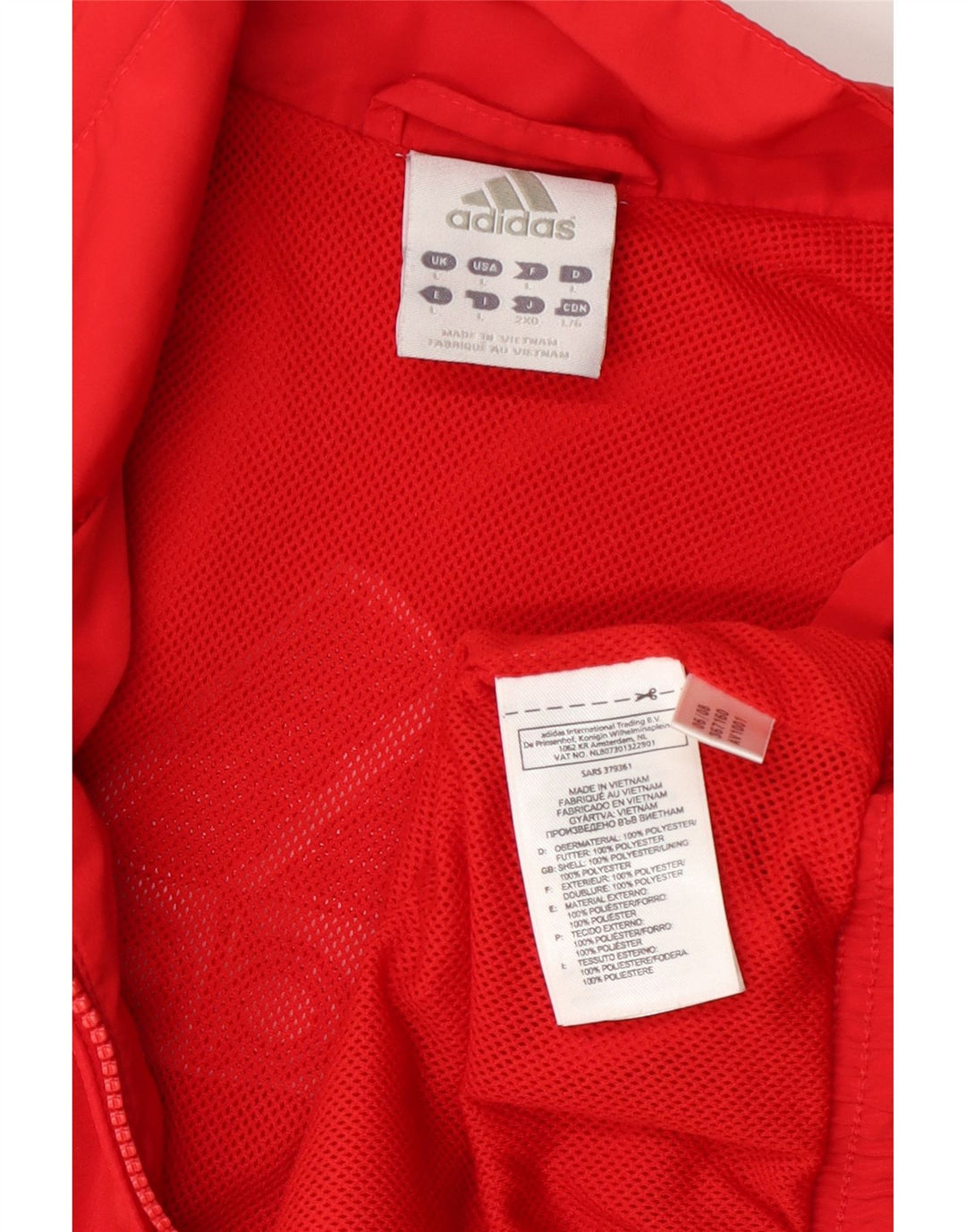 Adidas - Chaqueta de chándal para mujer, talla 40, talla grande, poliéster rojo