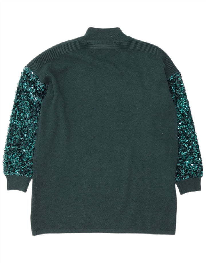 QUIZ Suéter tipo jersey de gran tamaño con cuello de tortuga para mujer UK 10 Small Green