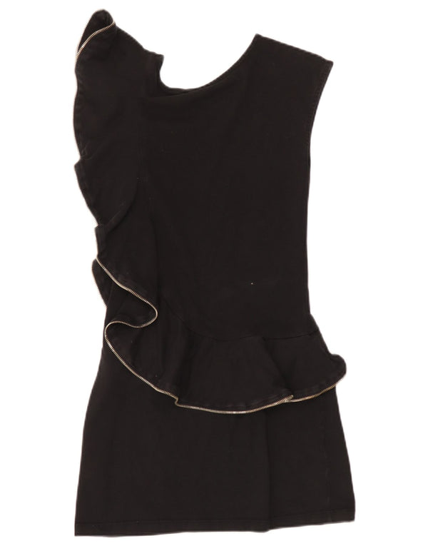 Ted Baker Vestido ajustado sin mangas con volantes para mujer Talla 1 XS Negro