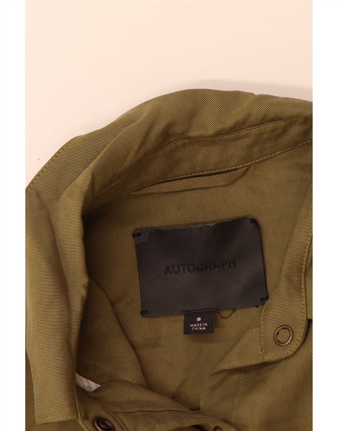 Marks & Spencer Camisa Autograph para Mujer UK 8 Small Khaki Tencel
