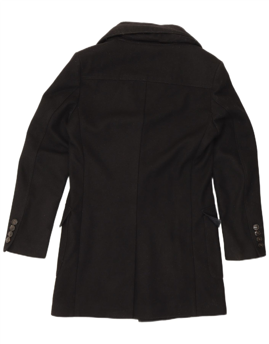 Zara Hombre Abrigo UK 36 Small Lana Negra