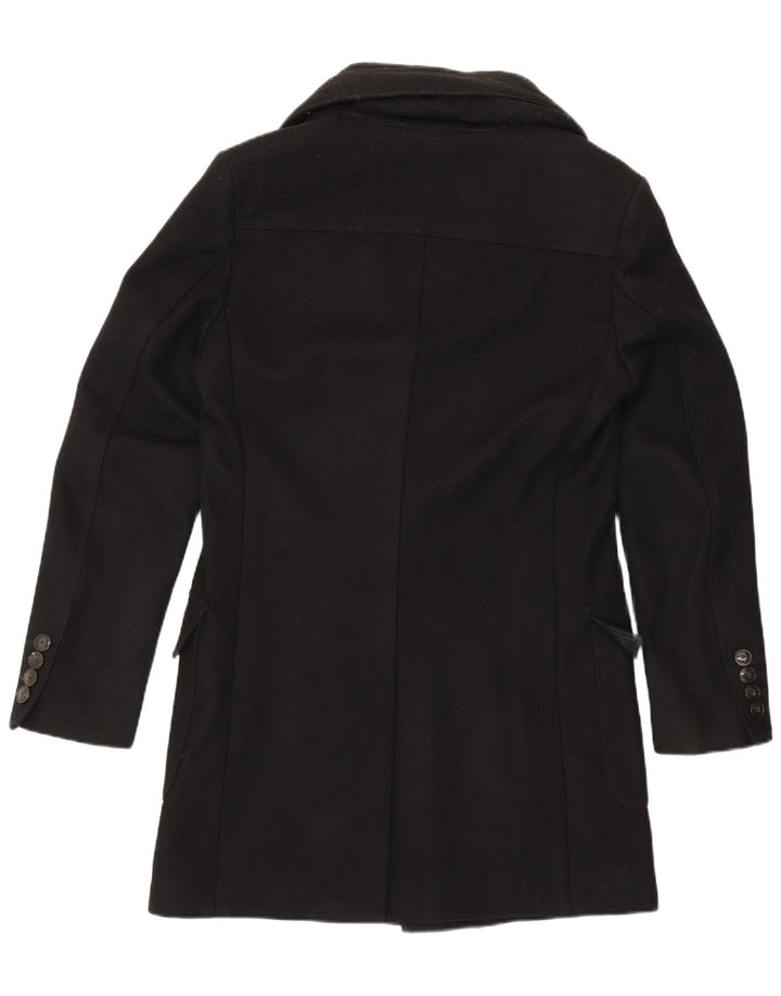 Zara Hombre Abrigo UK 36 Small Lana Negra