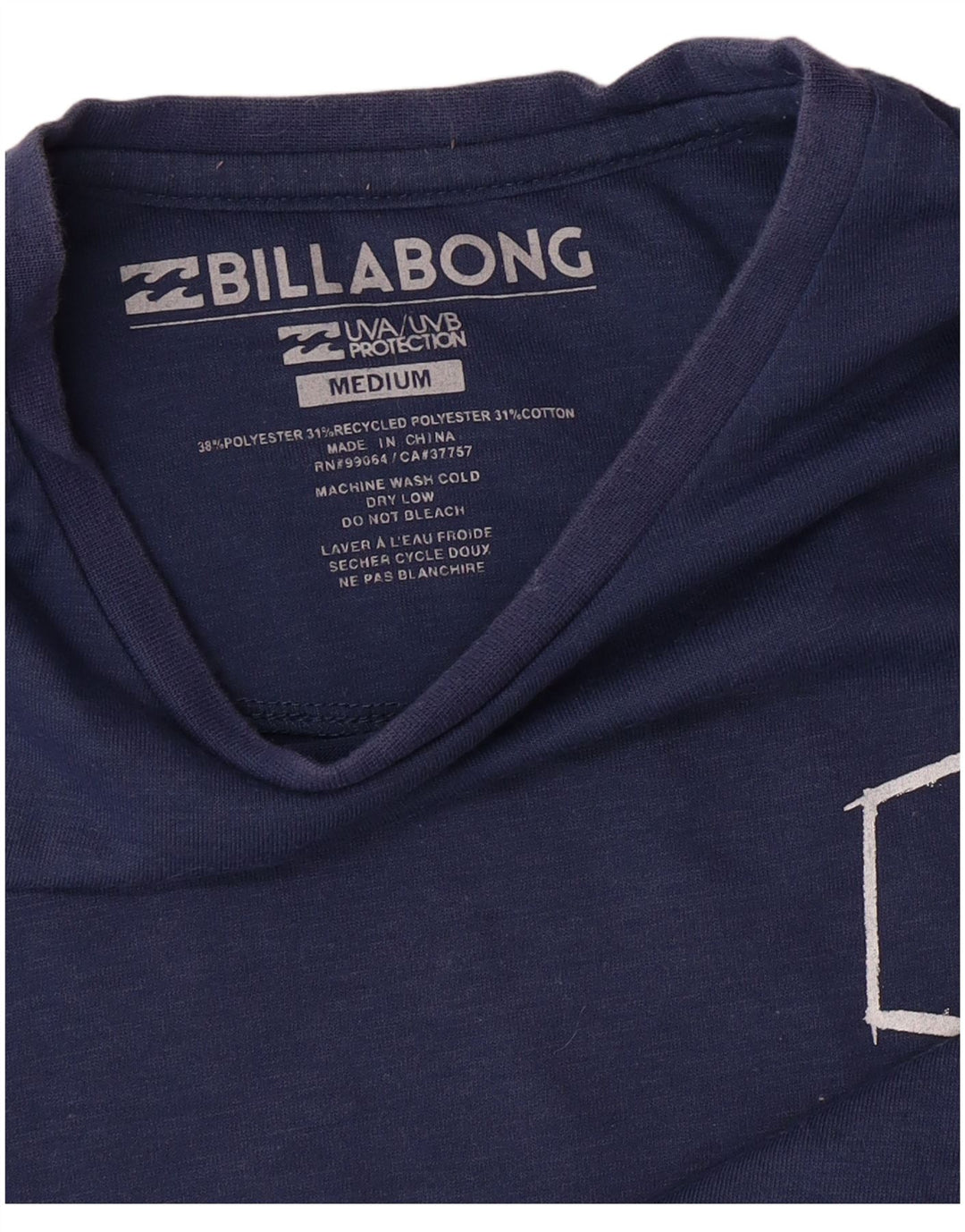 BILLABONG Camiseta gráfica para mujer Top UK 44 Medio Azul marino Poliéster