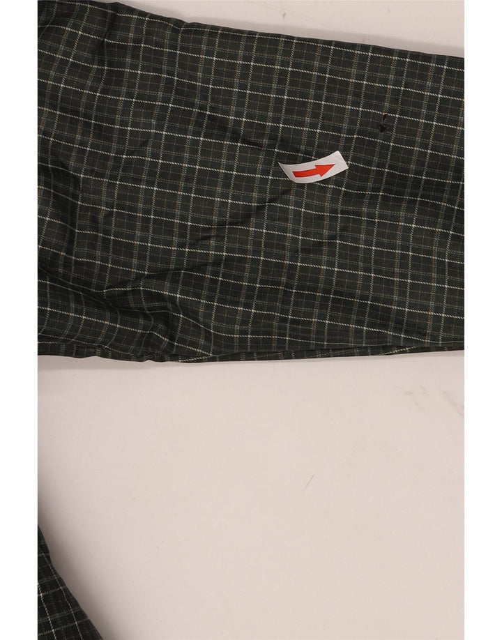 Zara Hombre Cazadora Bomber Con Capucha ES 38 Poliéster A Cuadros Verde Medio