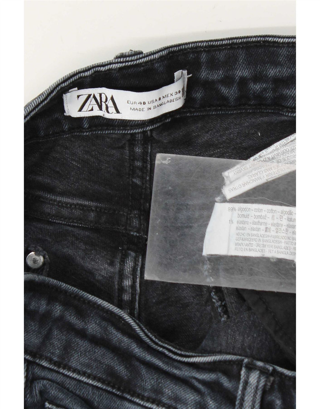 Zara Jeans Slim Mujer EU 40 Medium W30 L26 Azul Marino Algodón