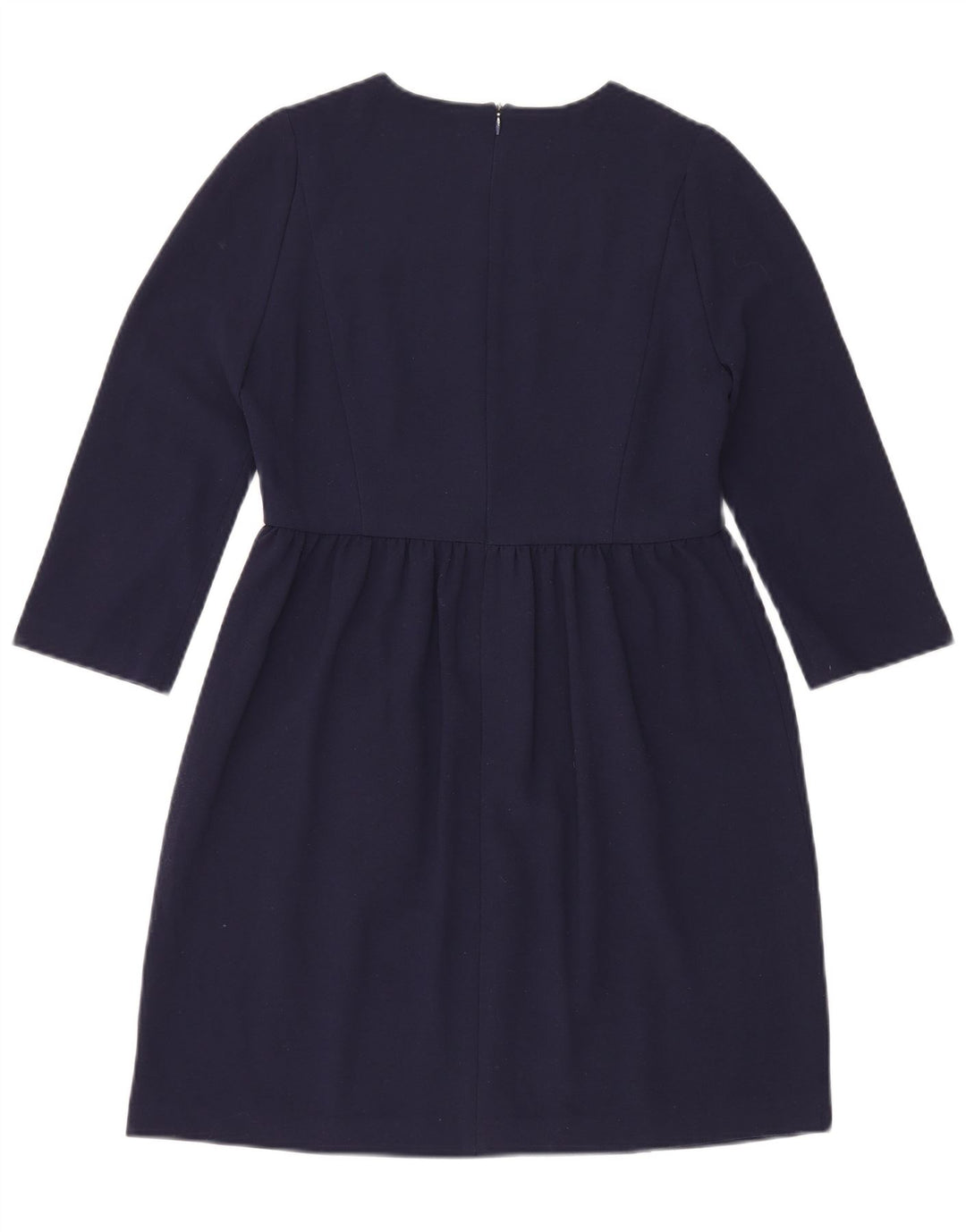 Zara Vestido básico de manga 3/4 para mujer UK 42 Azul marino mediano