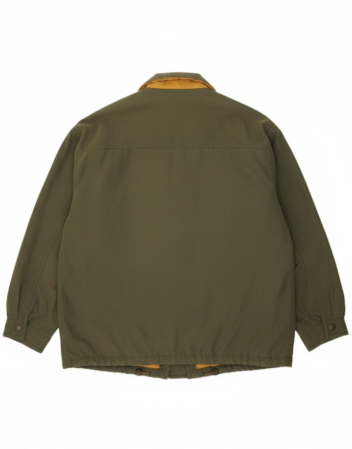 VINTAGE Mens Windbreaker Jacket UK 44 2XL Green Polyester