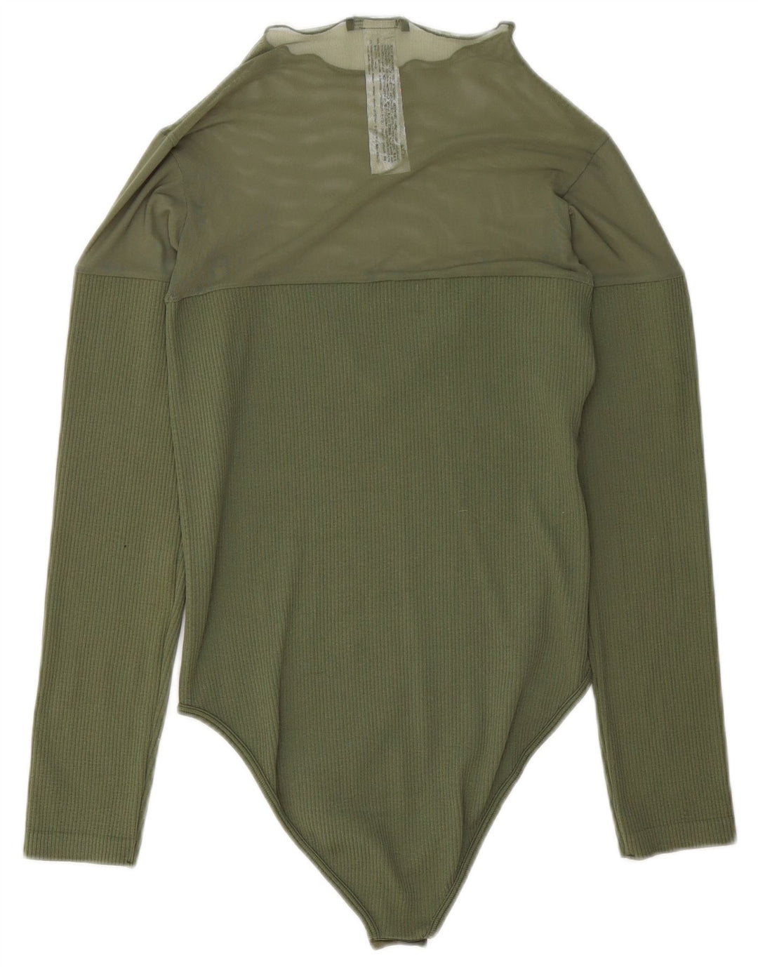 ZARA Body Manga Larga Mujer ES 44 Verde Medio Poliéster