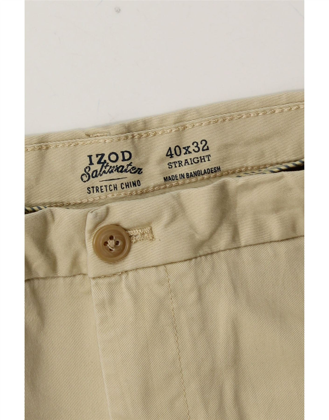 IZOD Pantalones chinos rectos de agua salada para hombre W40 L32 Algodón beige