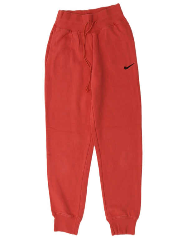 Nike Mujer Chándal Pantalones Joggers UK 8 Small Rojo Algodón