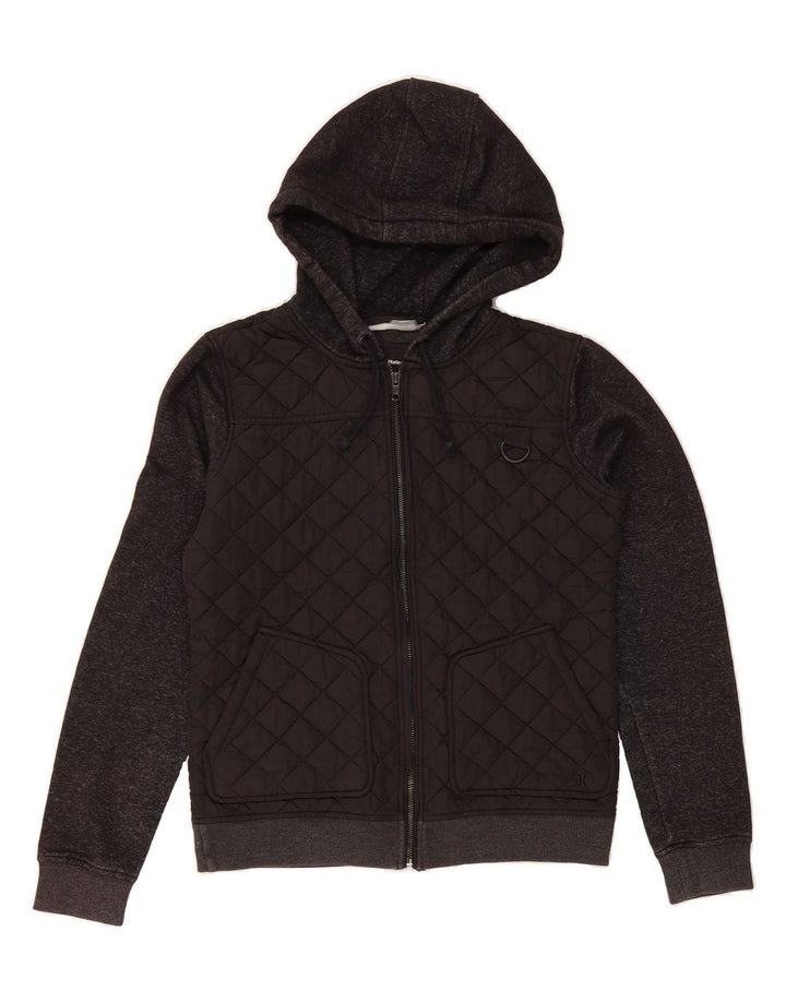HURLEY Womens Hoodie Jumper UK 14 Medium Black Polyester Vintage Hurley and Second-Hand Hurley from Messina Hembry 