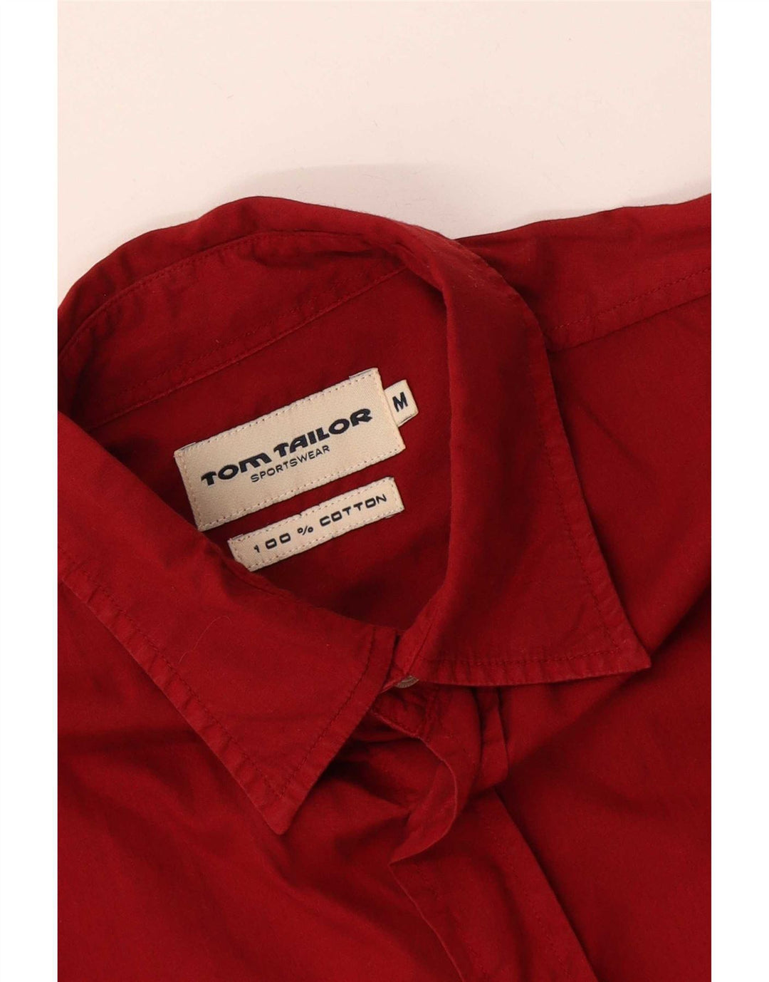 Camisa de manga corta para hombre Tom Tailor de algodón teñido anudado en rojo medio