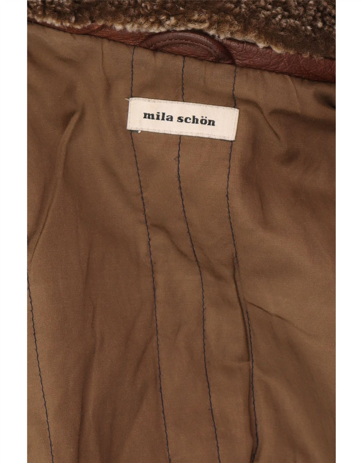 MILA SCHON Chaqueta de cuero para hombre IT 48 Cuero marrón medio