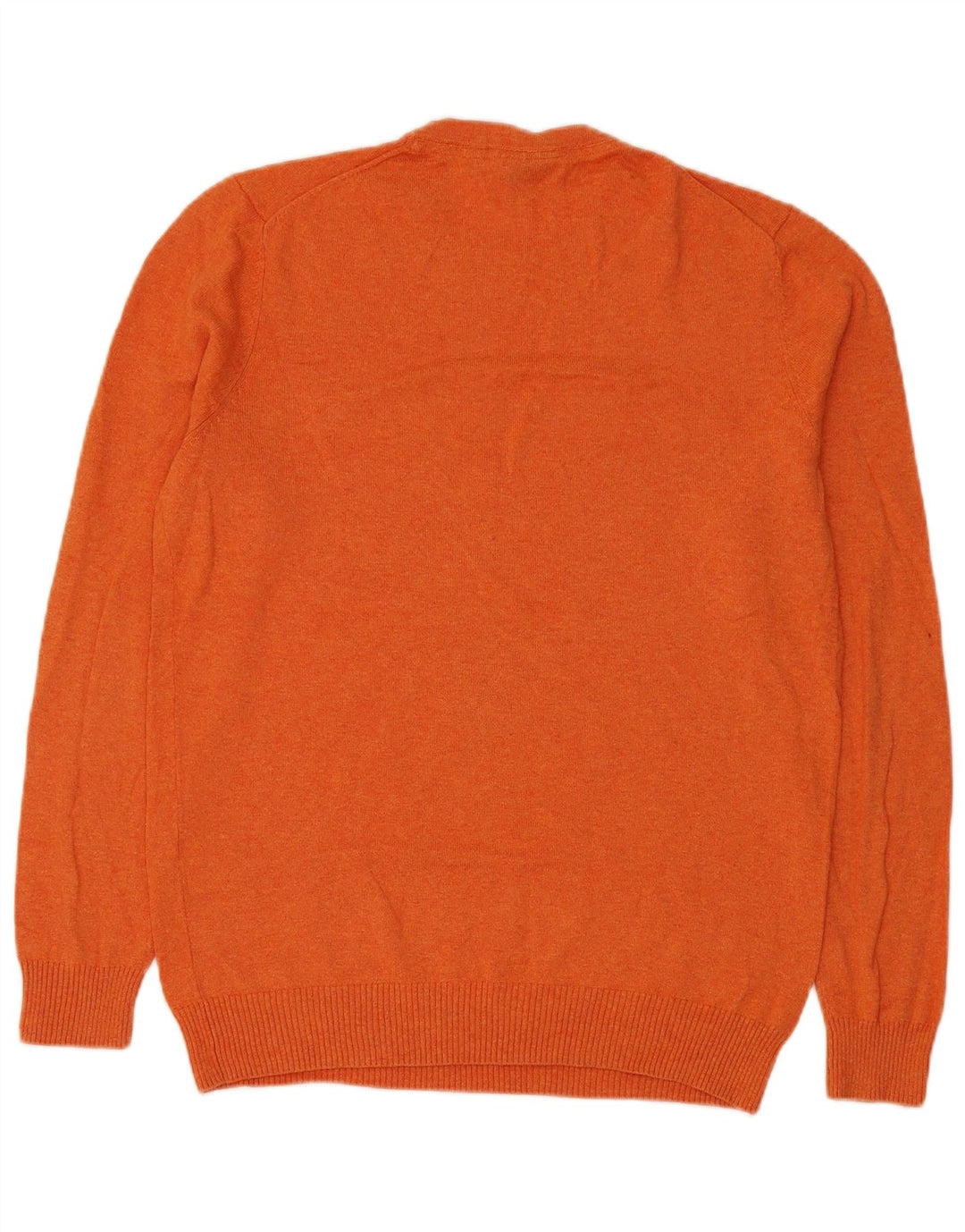 Lyle & Scott Jersey de cuello redondo para hombre, talla grande, algodón naranja