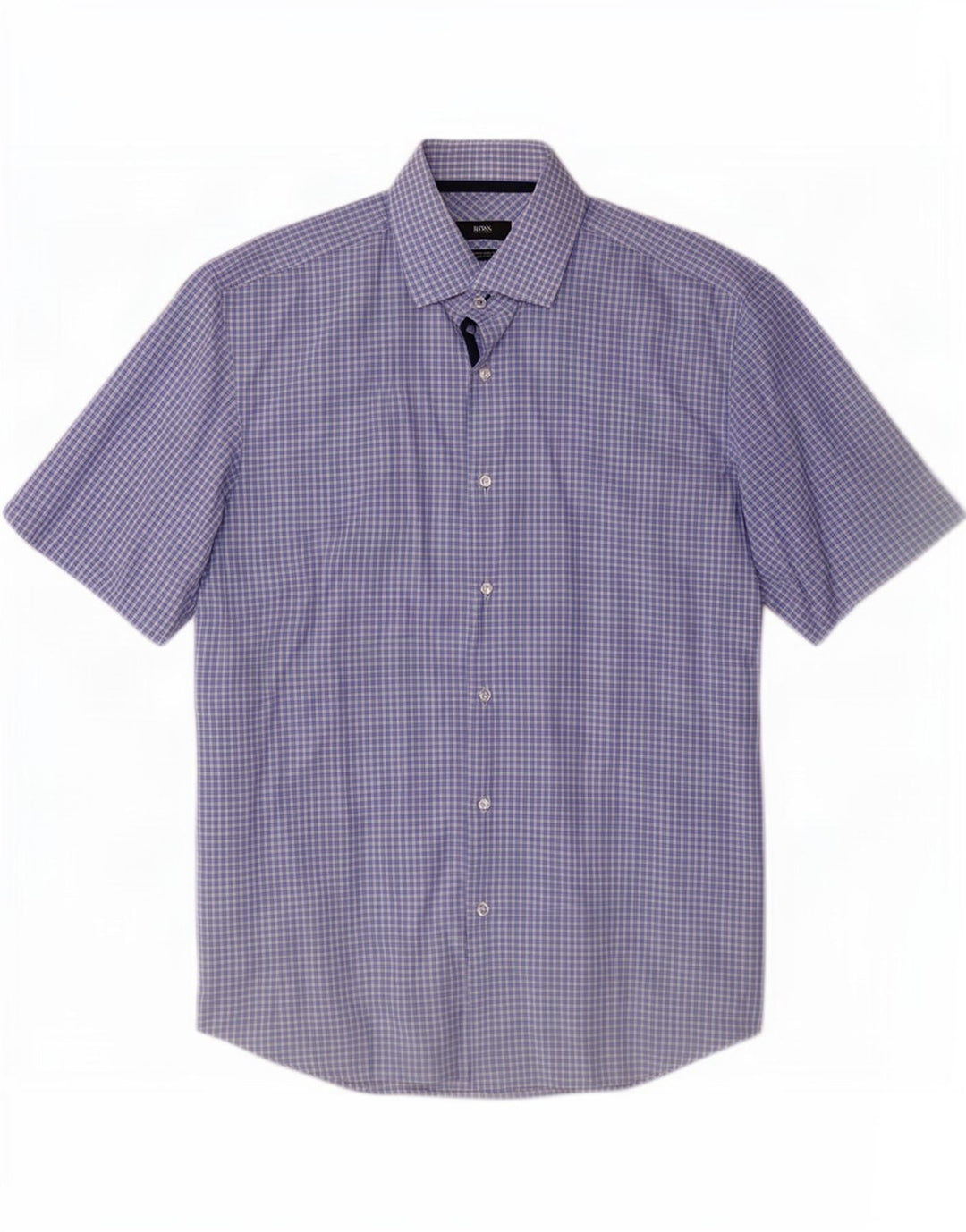 Camisa Hugo Boss Hombre De Manga Corta De Corte Regular Y Cuadros Azules Grandes