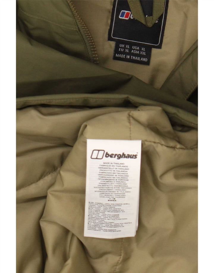 Berghaus Chaqueta impermeable con capucha para hombre UK 42 XL Caqui Poliamida