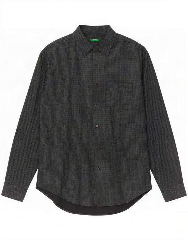 Camisa Benetton Hombre XL Vichy Azul Marino