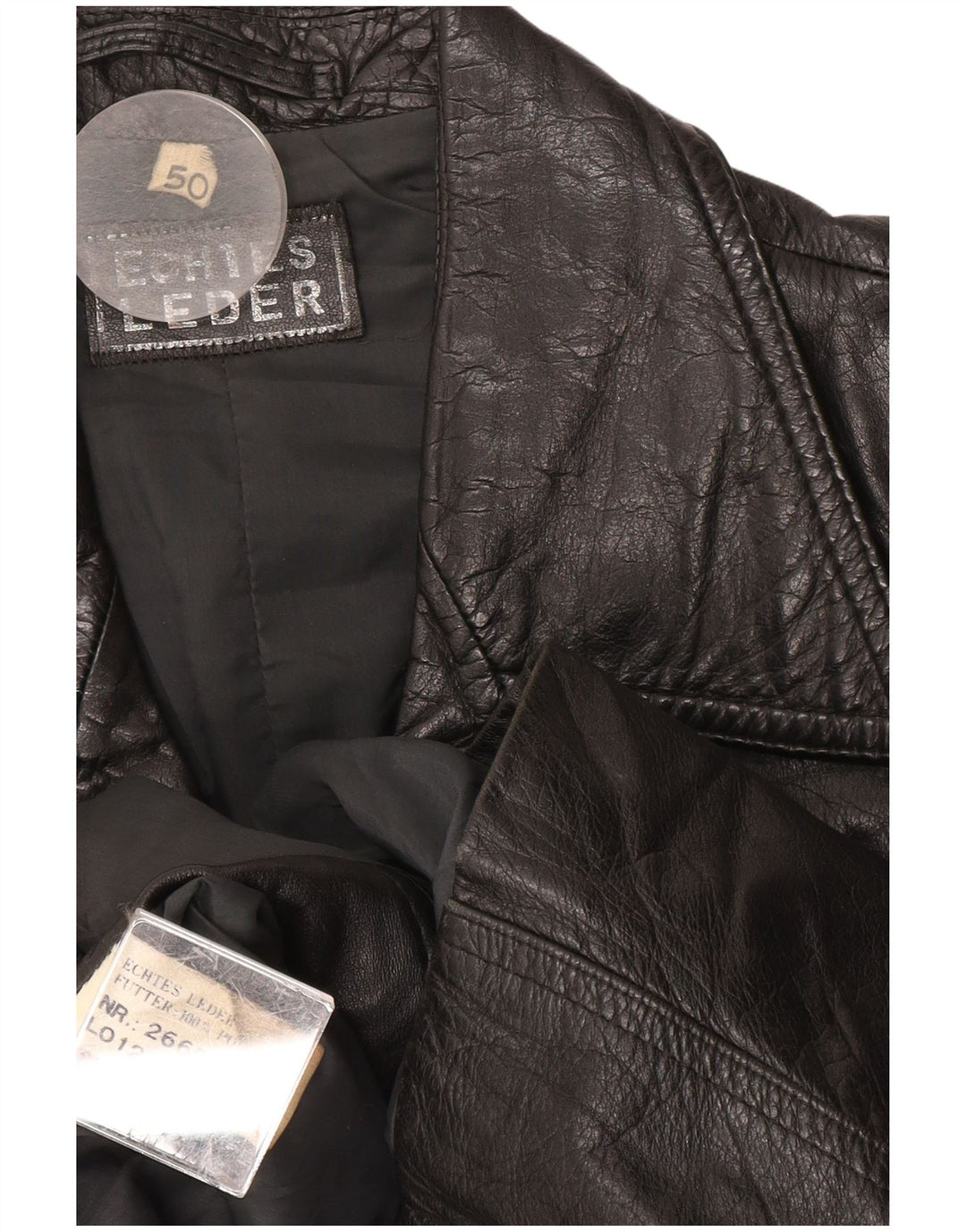 Vintage chaqueta de cuero para hombre EU 50 cuero negro grande