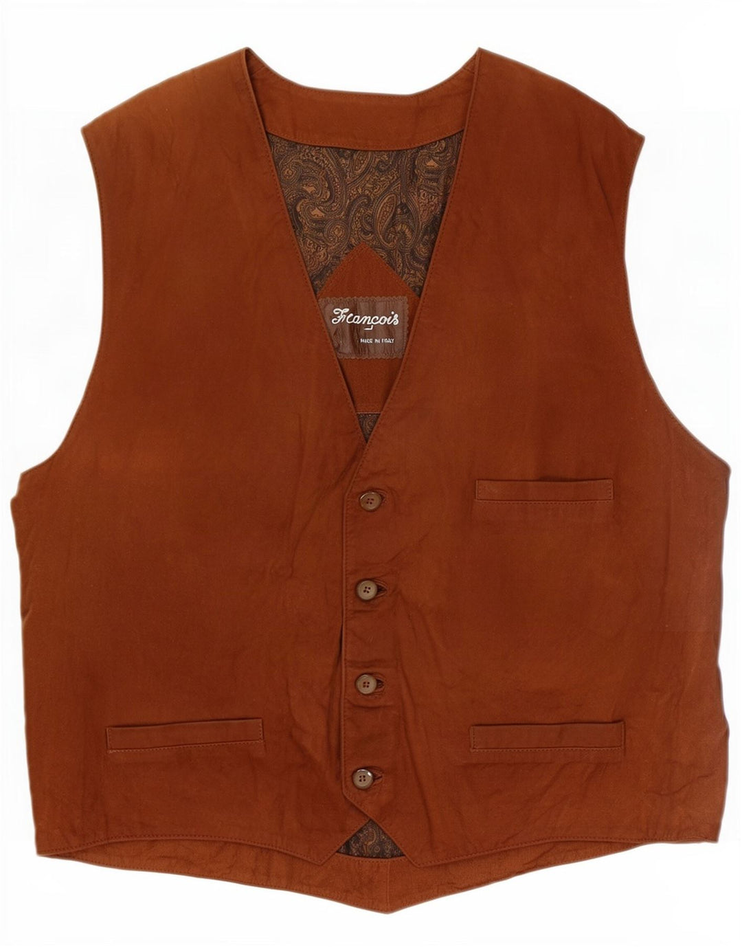 Chaleco vintage de ante para hombre XL Marrón