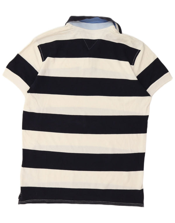 Polo Tommy Hilfiger para hombre de algodón a rayas azul marino mediano