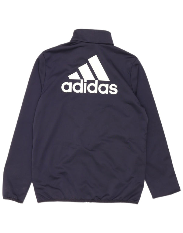 Adidas Boys Graphic Chándal Top Chaqueta 13-14 Años Azul Marino Poliéster