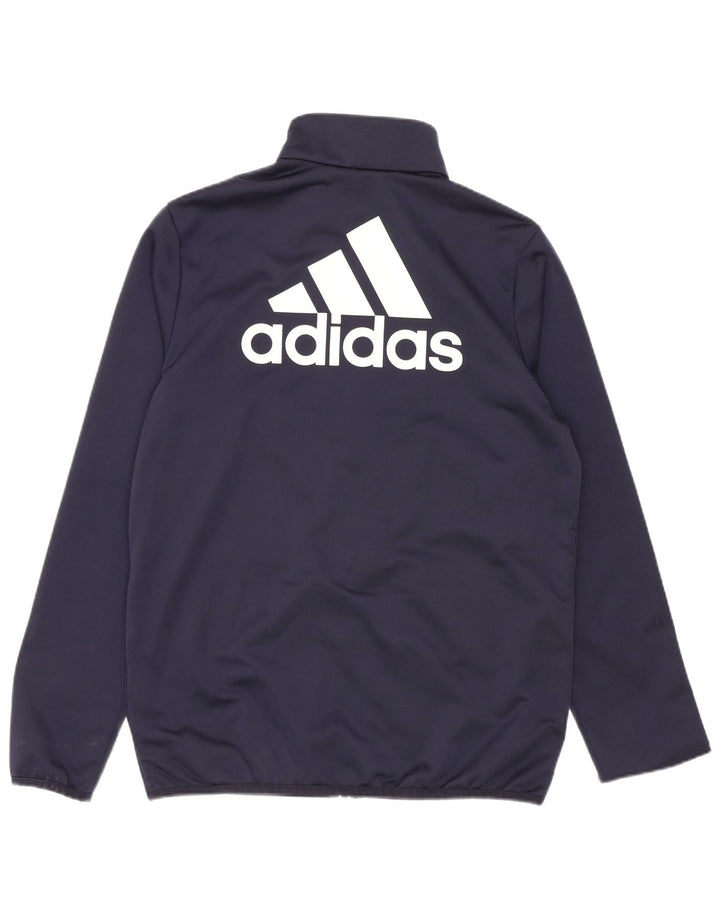 Adidas Boys Graphic Chándal Top Chaqueta 13-14 Años Azul Marino Poliéster