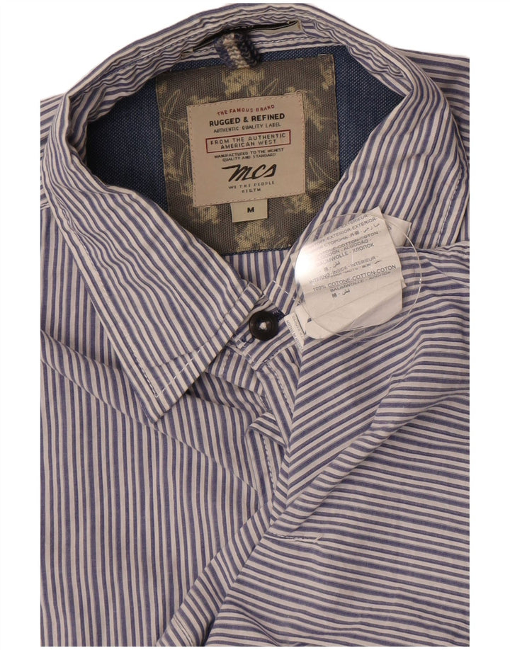 Camisa Marlboro Classics Hombre Manga Corta Rayas Azul Medio