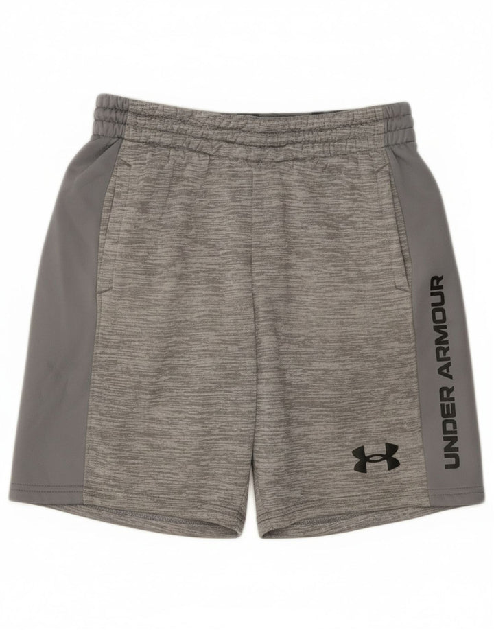 Under Armour Pantalones cortos deportivos con gráficos para niños 9-10 años Gris medio moteado