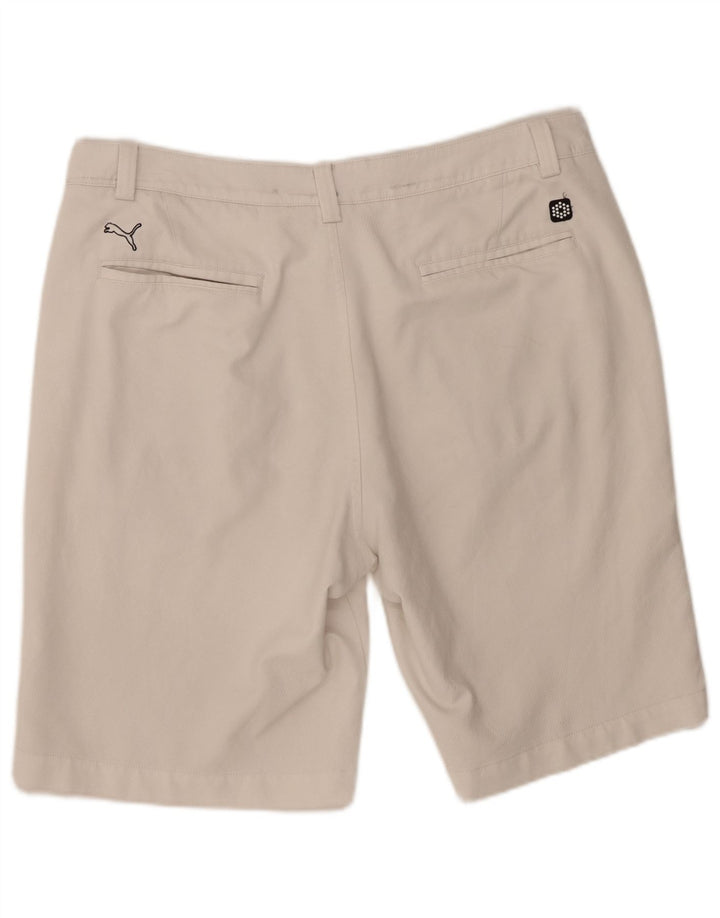 Puma Pantalones cortos chinos para hombre W36 poliéster blanco grande
