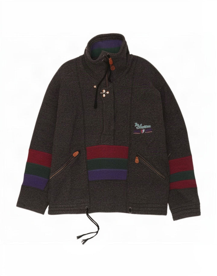 By American Chaqueta Anorak De Punto Para Hombre De Lana Color Block Gris Grande