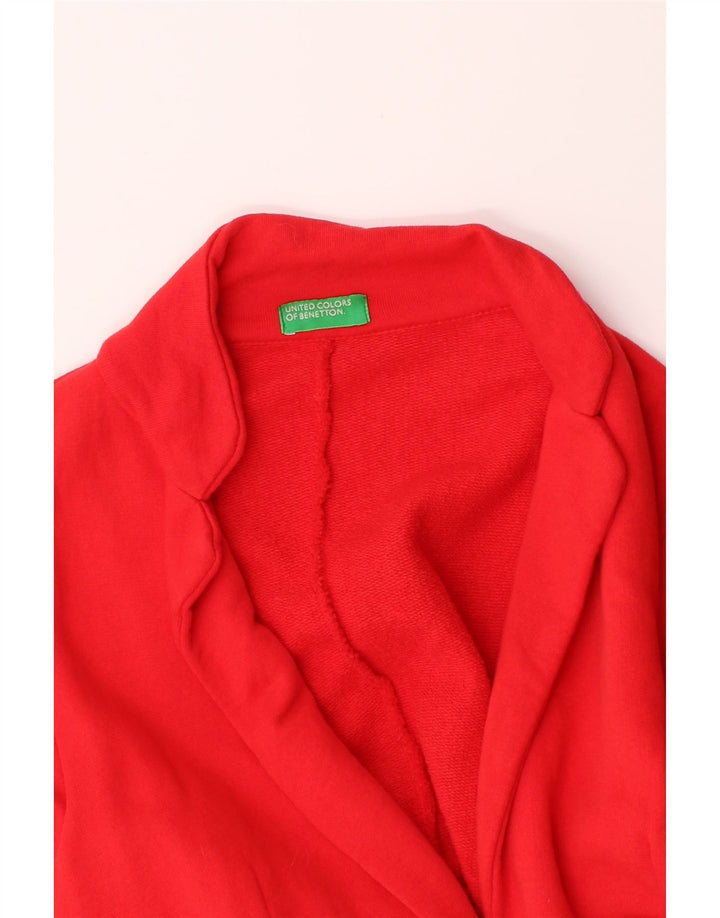 BENETTON Womens 1 Button Blazer Jacket UK 12 Medium Red Cotton Vintage Benetton and Second-Hand Benetton from Messina Hembry 