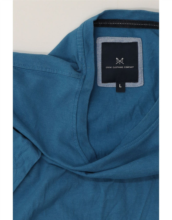 CREW CLOTHING Camiseta para hombre Top Grande Azul Algodón