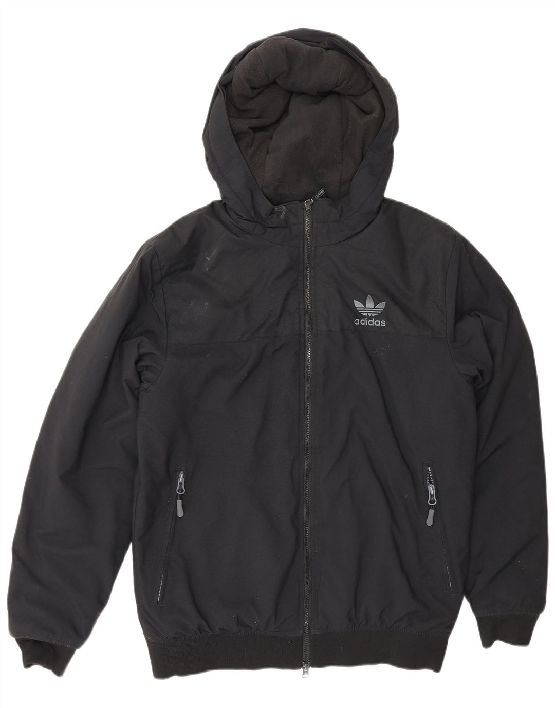 Adidas Chaqueta Bomber con Capucha para Hombre UK 36 Small Poliéster Negro