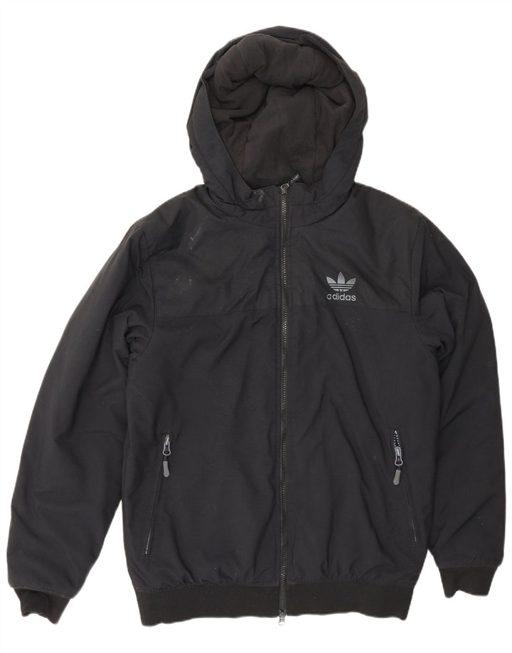 Adidas Chaqueta Bomber con Capucha para Hombre UK 36 Small Poliéster Negro