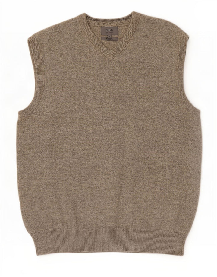 Marks & Spencer Camiseta sin mangas para hombre de algodón moteado en color beige medio