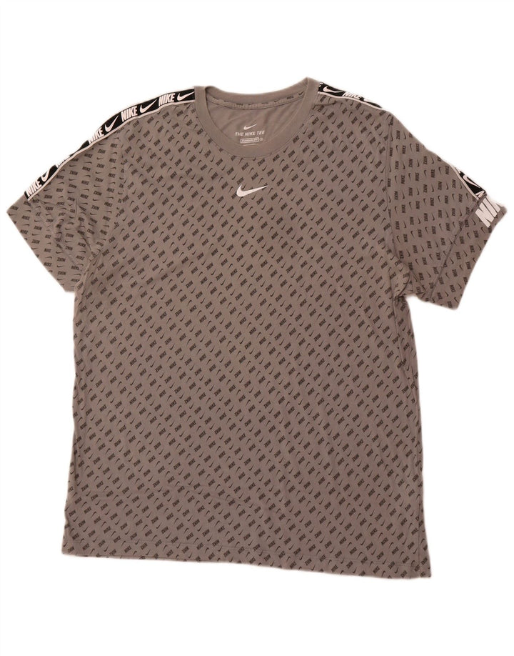 NIKE Camiseta gráfica de ajuste estándar para hombre XL Gris Colorblock Algodón