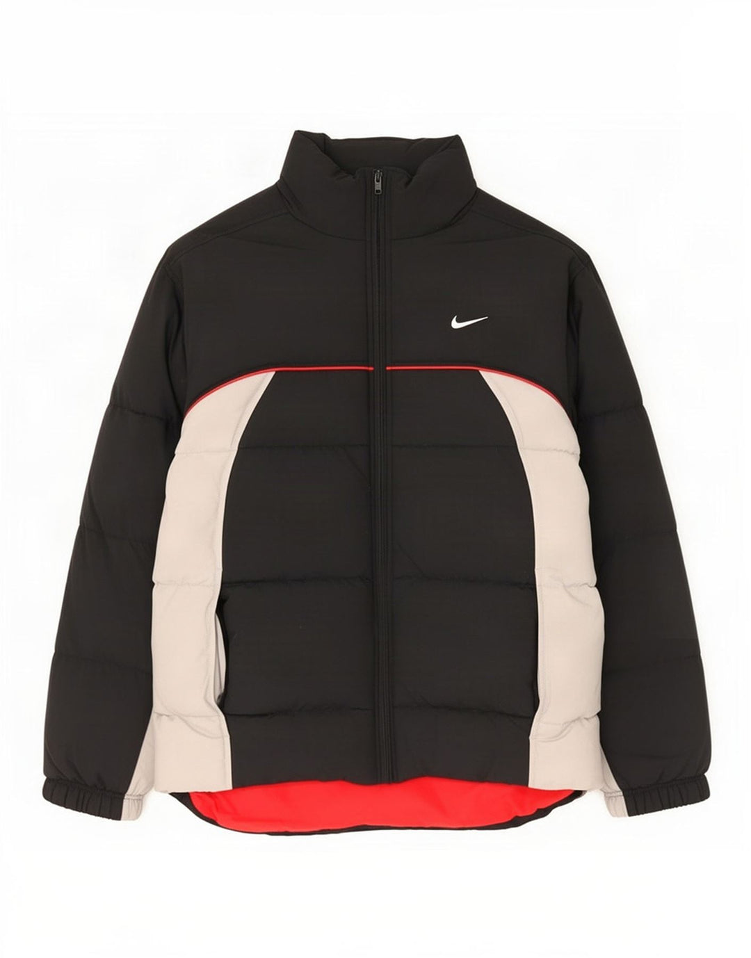 Nike Chaqueta acolchada con gráfico para hombre UK 36/38 Small Black Colourblock Nylon